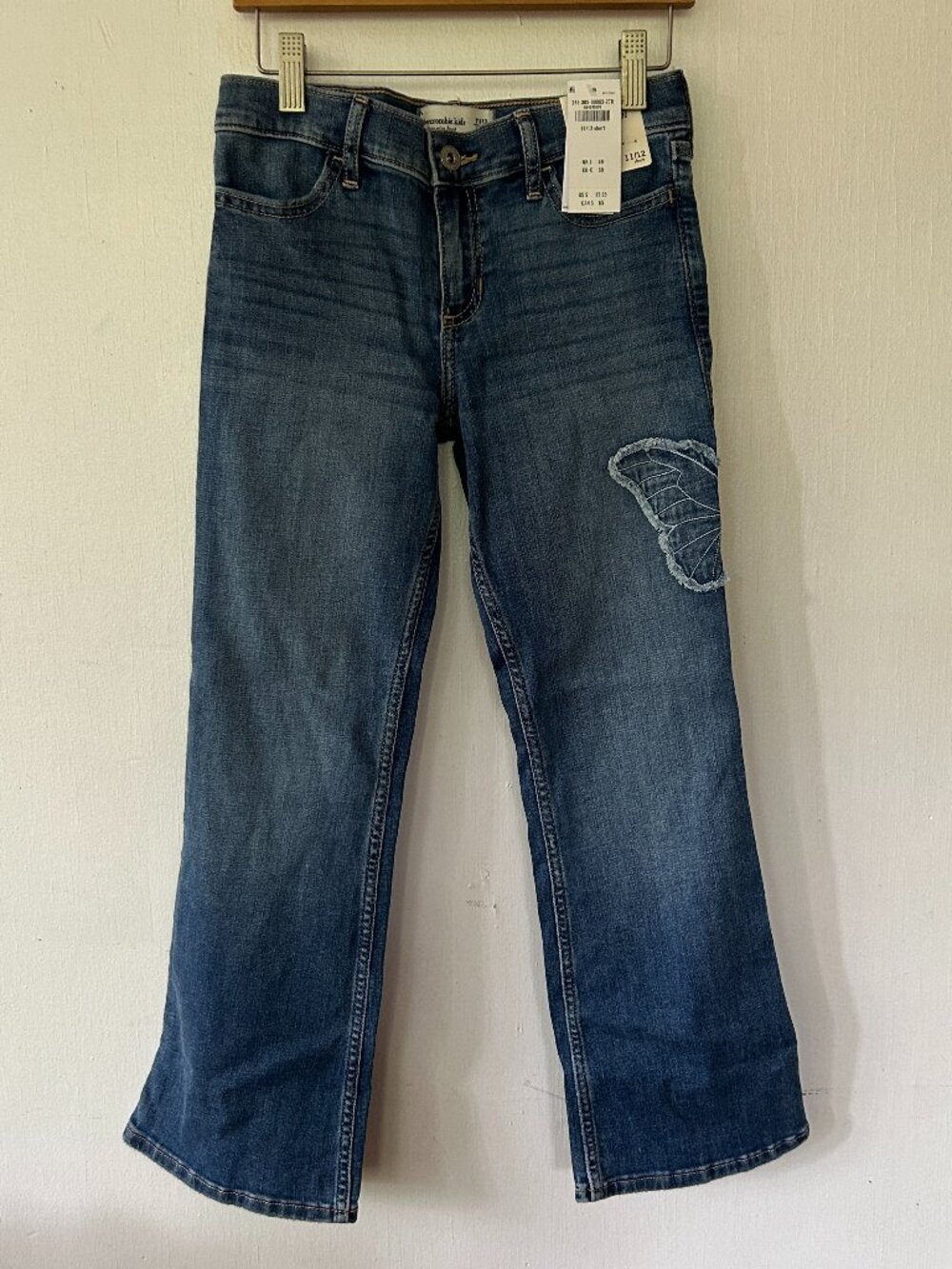 Abercrombie Kids Low Rise Boot Jeans NWT Girls Size 11/12 Short Butterfly‎